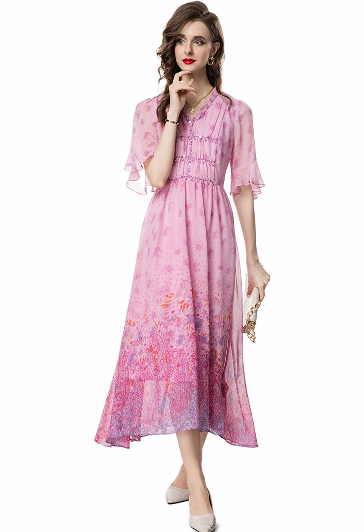 DRESS STYLE - SY1024-Midi Dress-onlinemarkat-Lavender-XS - US 2-onlinemarkat