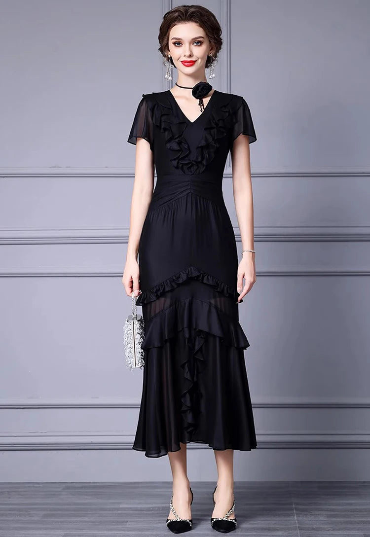 DRESS STYLE - SY1280-maxi dress-onlinemarkat-black-XS - US 2-onlinemarkat