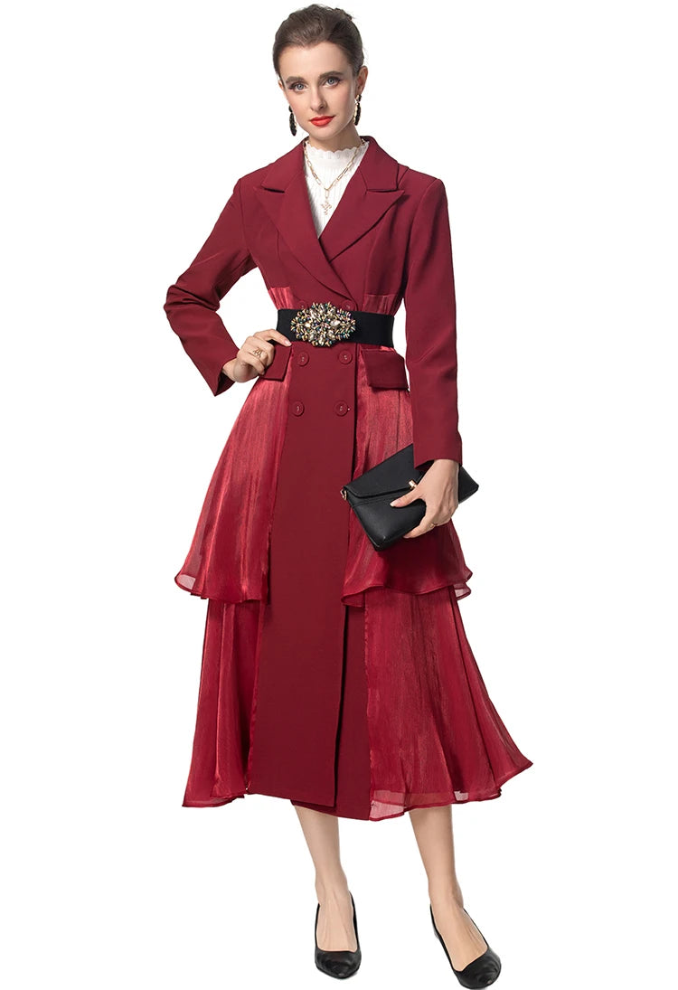 COAT STYLE - SY1555-jacket-onlinemarkat-Burgundy-XS - US 2-onlinemarkat