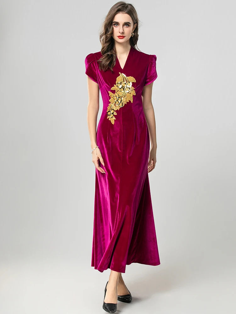 DRESS STYLE - SY1919-maxi dress-onlinemarkat-XS - US 2-Red-onlinemarkat