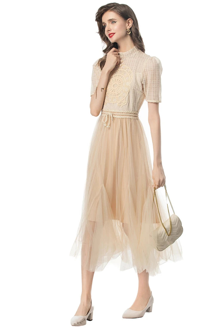 DRESS STYLE - SY1131-maxi dress-onlinemarkat-Khaki-XS - US 2-onlinemarkat