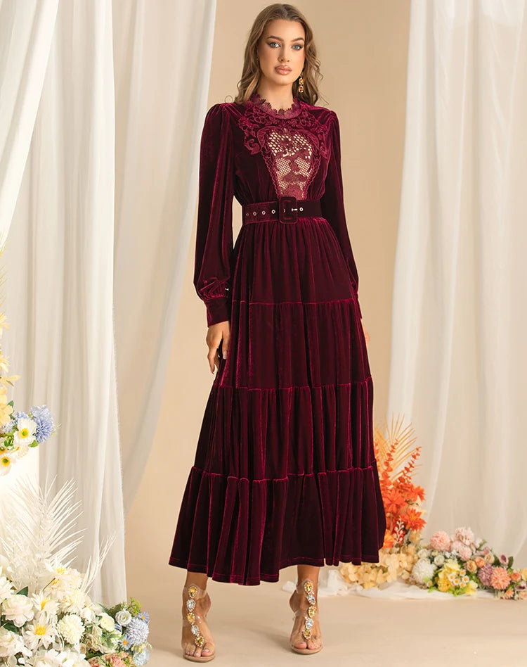 DRESS STYLE - SY1606-maxi dress-onlinemarkat-Claret-XS - US 2-onlinemarkat