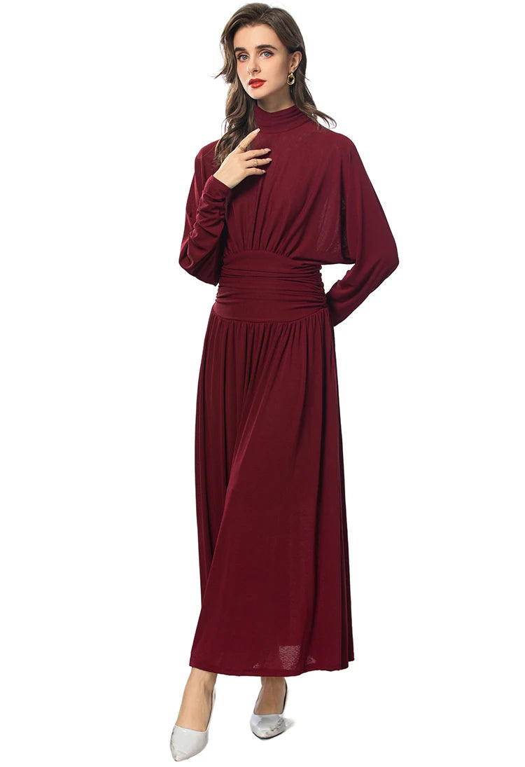 DRESS STYLE - SY1415-maxi dress-onlinemarkat-Claret-XS - US 2-onlinemarkat