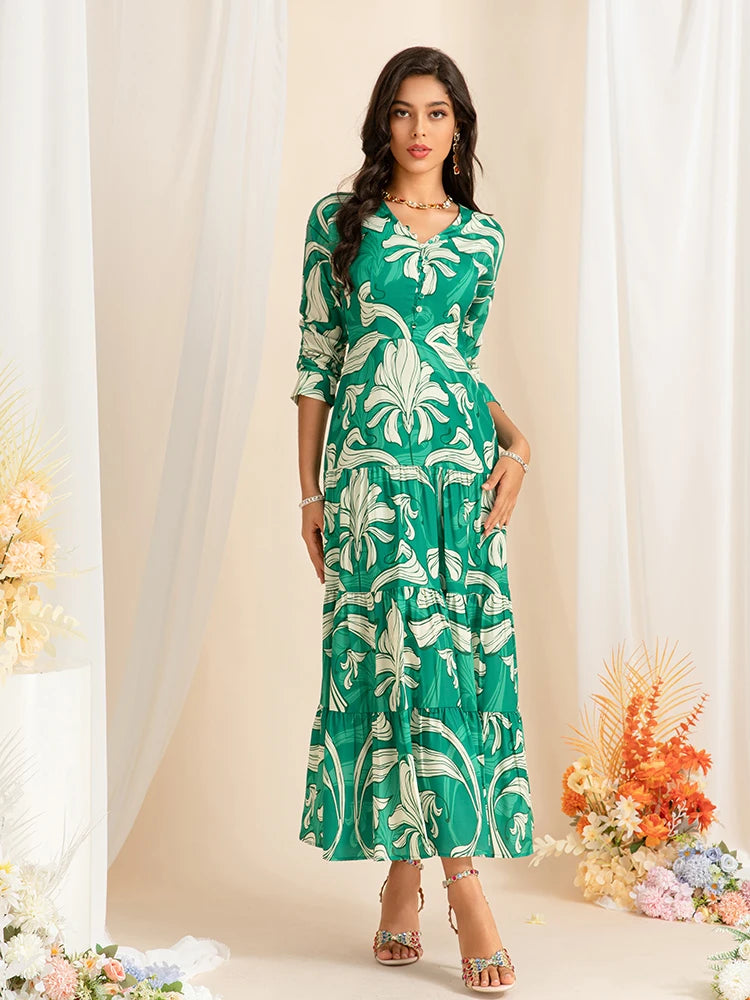 DRESS STYLE - SY1496-maxi dress-onlinemarkat-green-XS - US 2-onlinemarkat