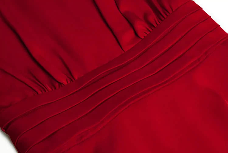 DRESS STYLE - SY1012-Midi Dress-onlinemarkat-Red-S - US 4-onlinemarkat