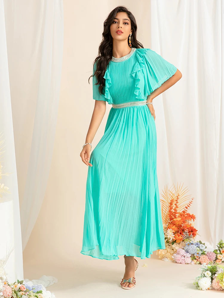 DRESS STYLE - SY1252-maxi dress-onlinemarkat-Green-XS - US 2-onlinemarkat