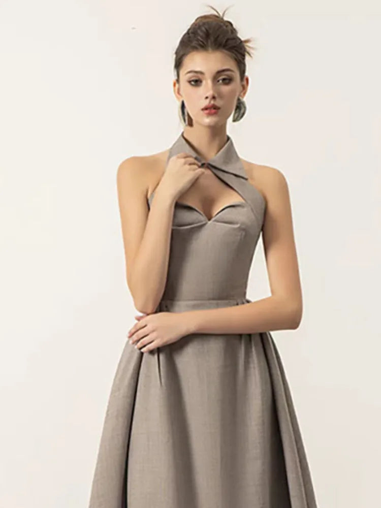 DRESS STYLE - SY1381-Midi Dress-onlinemarkat-Gray-XS - US 2-onlinemarkat