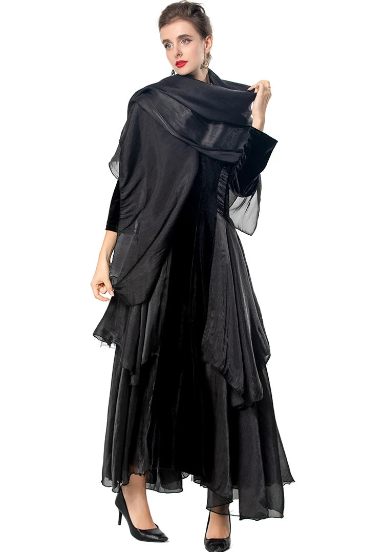 DRESS STYLE - SY1652-maxi dress-onlinemarkat-black-XS - US 2-onlinemarkat