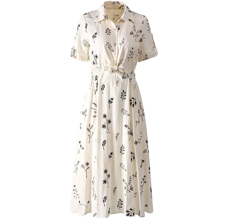 DRESS STYLE - SY1271-Midi Dress-onlinemarkat-Ivory-XS - US 2-onlinemarkat