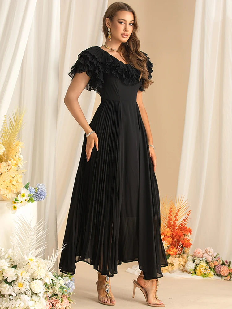 DRESS STYLE - SY1584-maxi dress-onlinemarkat-black-XS - US 2-onlinemarkat