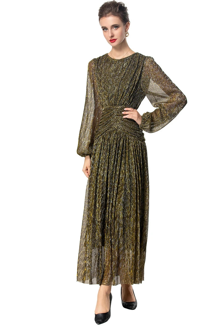 DRESS STYLE - SY1654-maxi dress-onlinemarkat-Army Green-XS - US 2-onlinemarkat