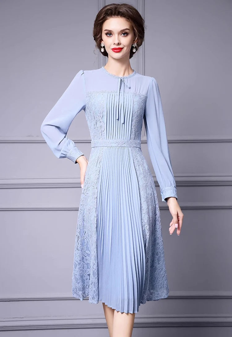 DRESS STYLE - SY1346-Midi Dress-onlinemarkat-Sky Blue-XS - US 2-onlinemarkat