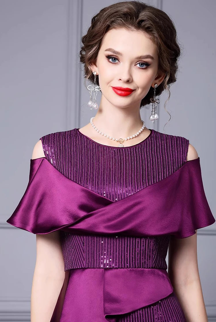 DRESS STYLE - SY1116-Midi Dress-onlinemarkat-Purple-M - US 6-onlinemarkat