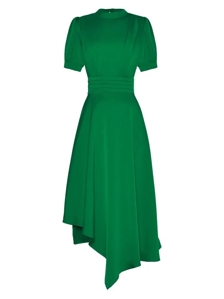 DRESS STYLE - SY1012-Midi Dress-onlinemarkat-Green-S - US 4-onlinemarkat