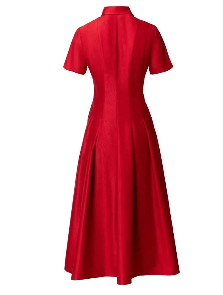 DRESS STYLE - SY1004-Midi Dress-onlinemarkat-Red-S - US 4-onlinemarkat