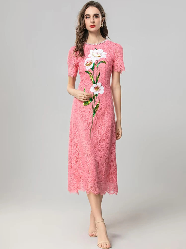 DRESS STYLE - SY1920-Midi Dress-onlinemarkat-XS - US 2-Pink-onlinemarkat