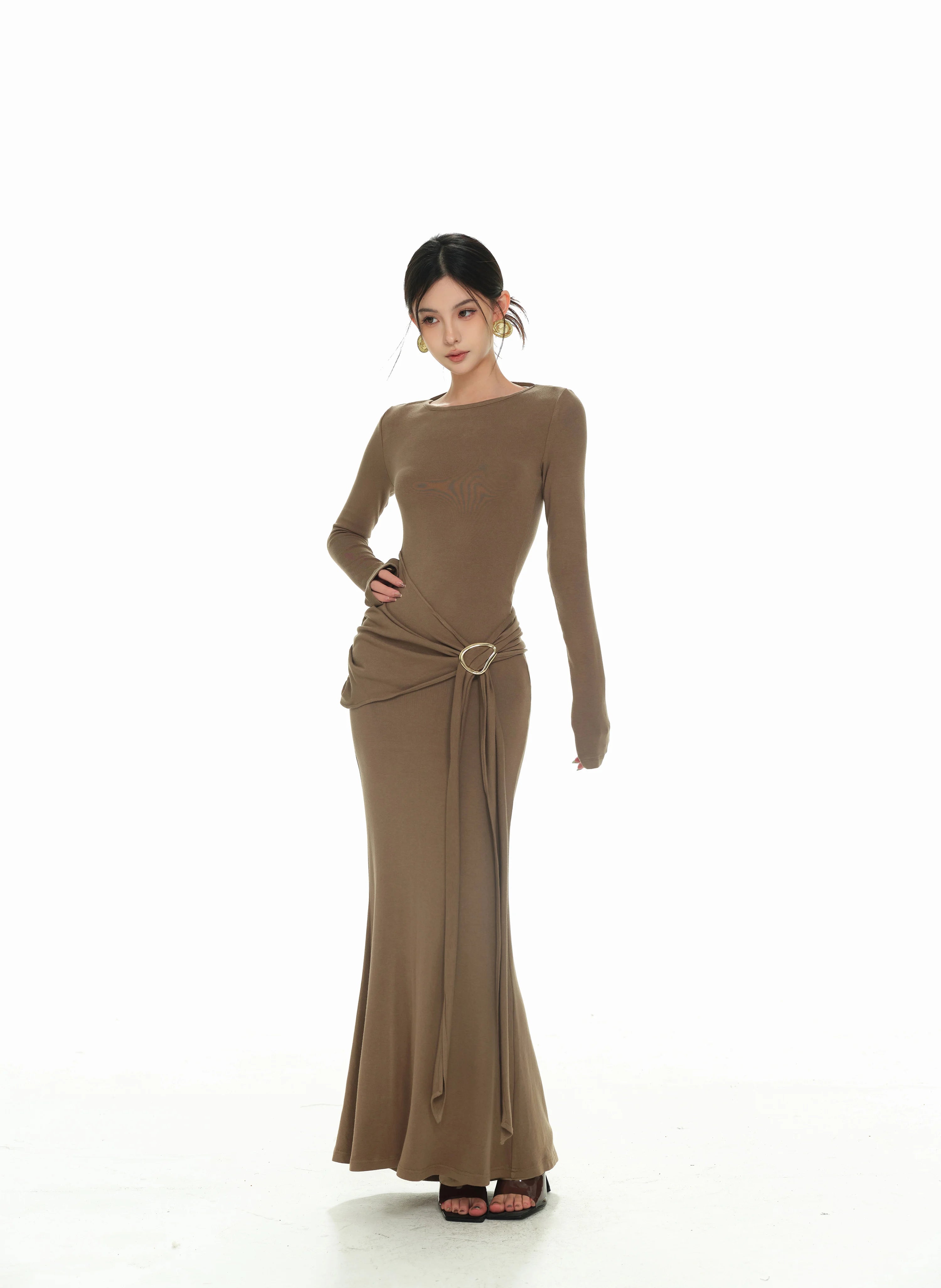 DRESS STYLE - SY1874-maxi dress-onlinemarkat-XS - US 2-Camel-onlinemarkat