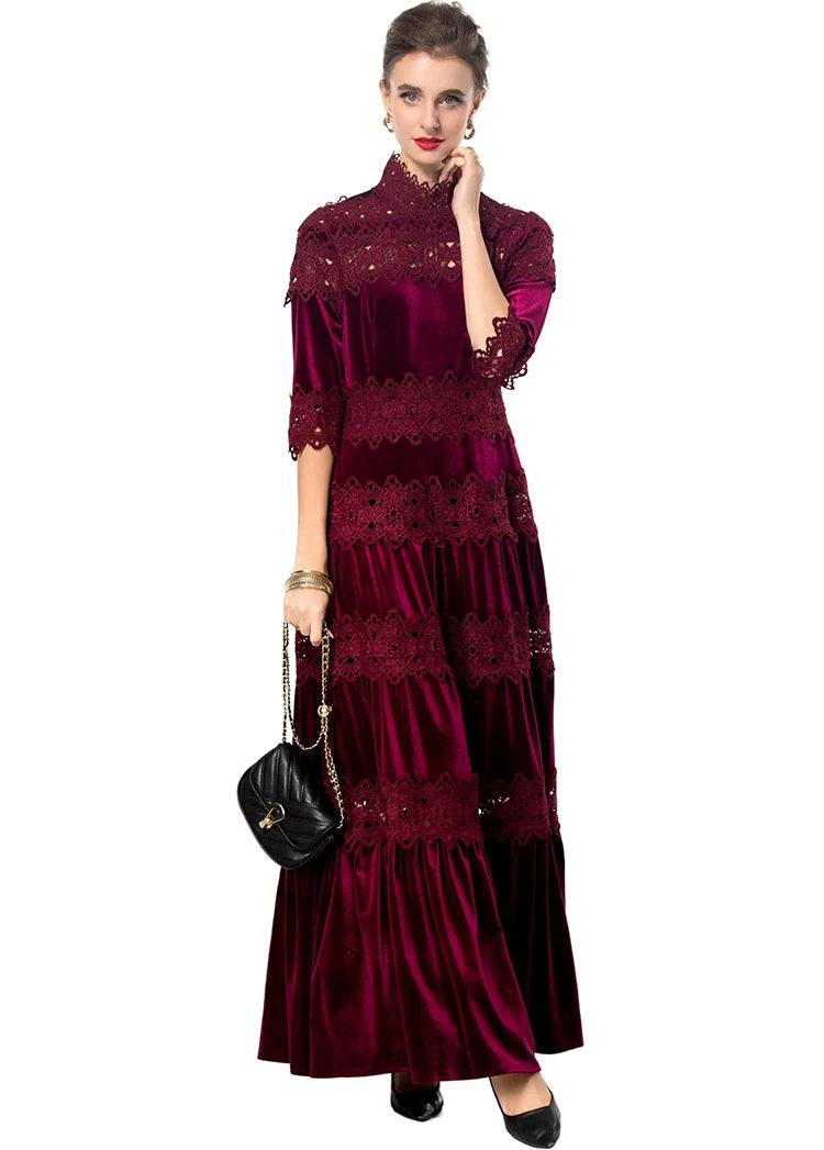 DRESS STYLE - SY1661-maxi dress-onlinemarkat-Claret-XS - US 2-onlinemarkat