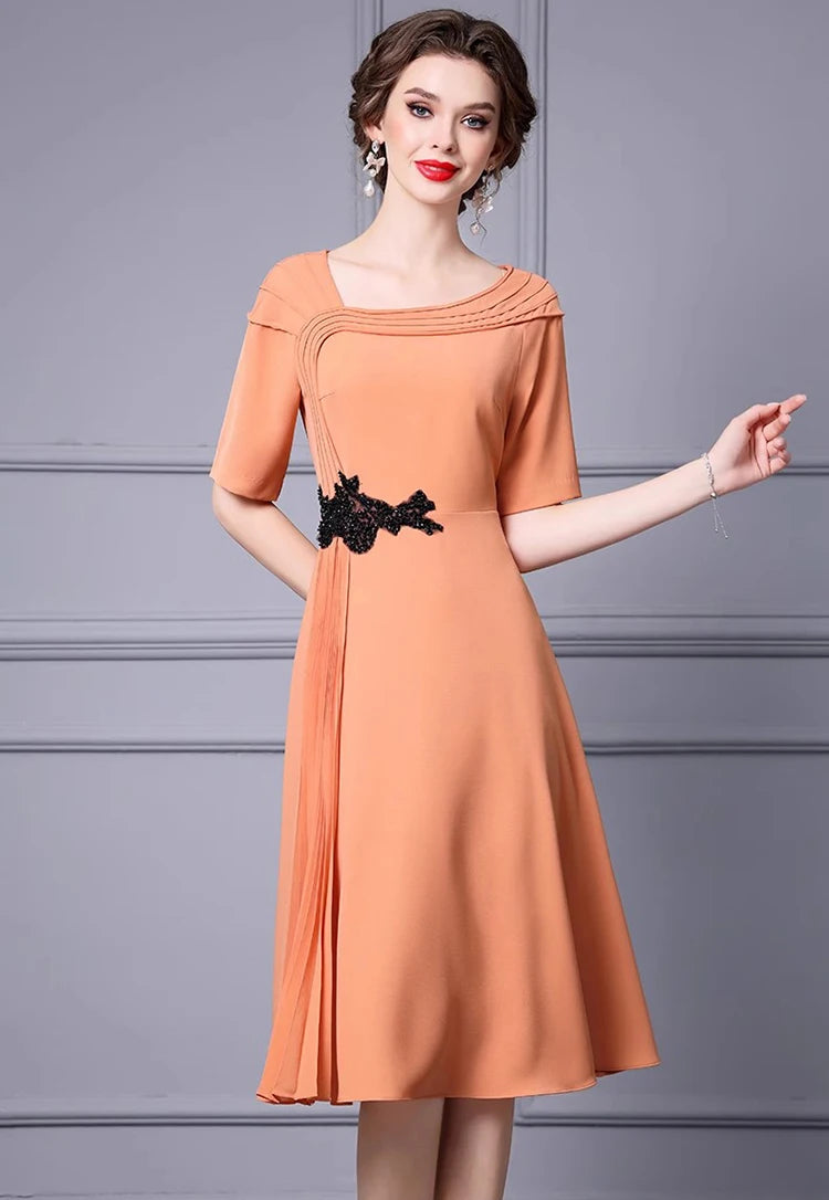 DRESS STYLE - SY1159-short dress-onlinemarkat-Orange-XS - US 2-onlinemarkat