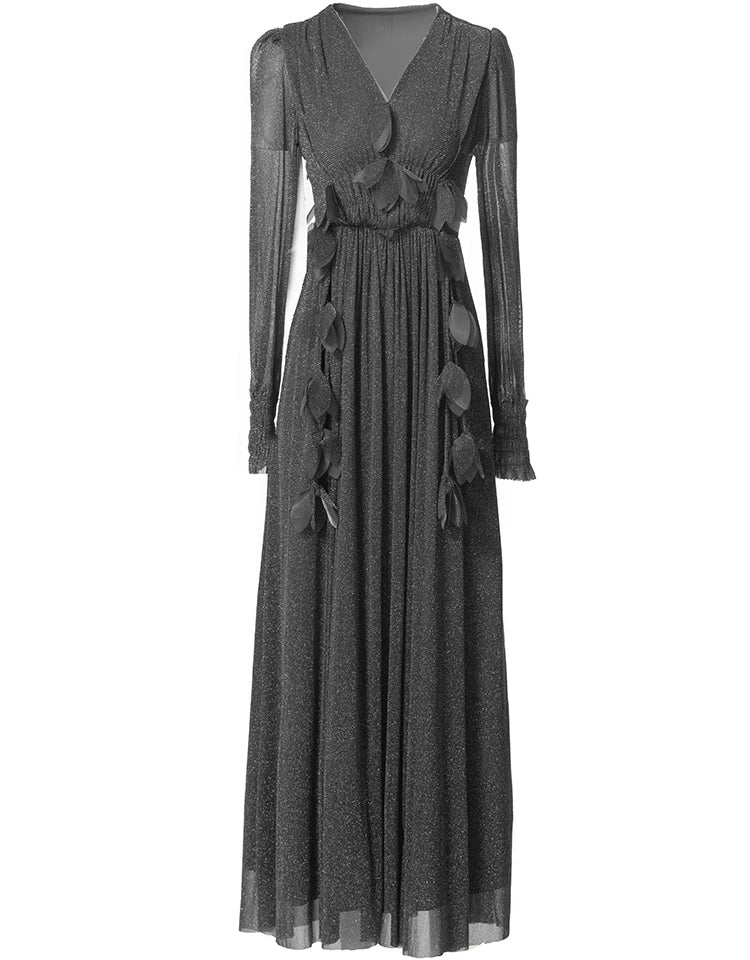 DRESS STYLE - SY1561-maxi dress-onlinemarkat-Gray-XS - US 2-onlinemarkat