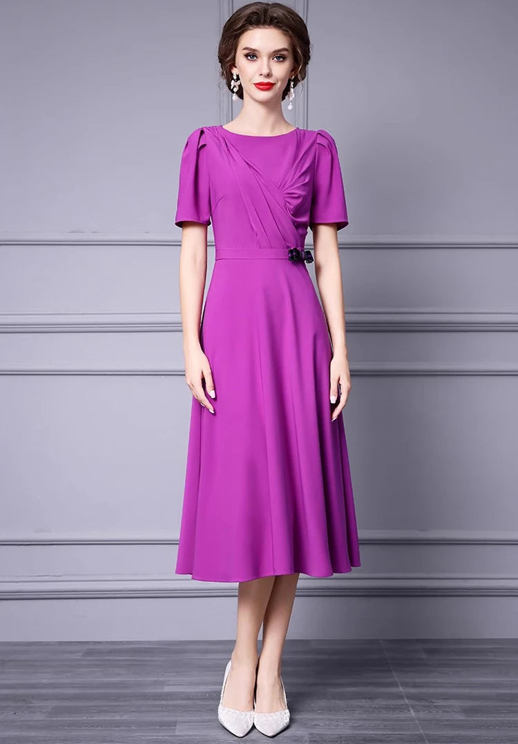 DRESS STYLE - SY1341-Midi Dress-onlinemarkat-PURPLE-XS - US 2-onlinemarkat