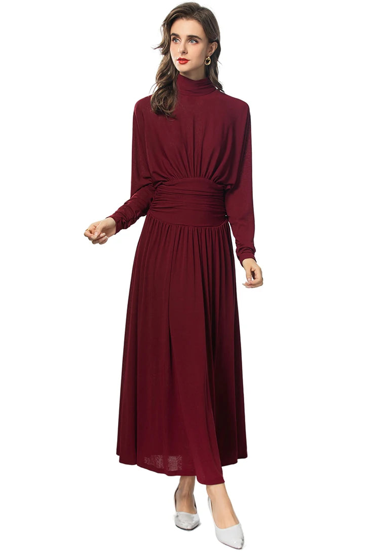 DRESS STYLE - SY1415-maxi dress-onlinemarkat-Claret-XS - US 2-onlinemarkat