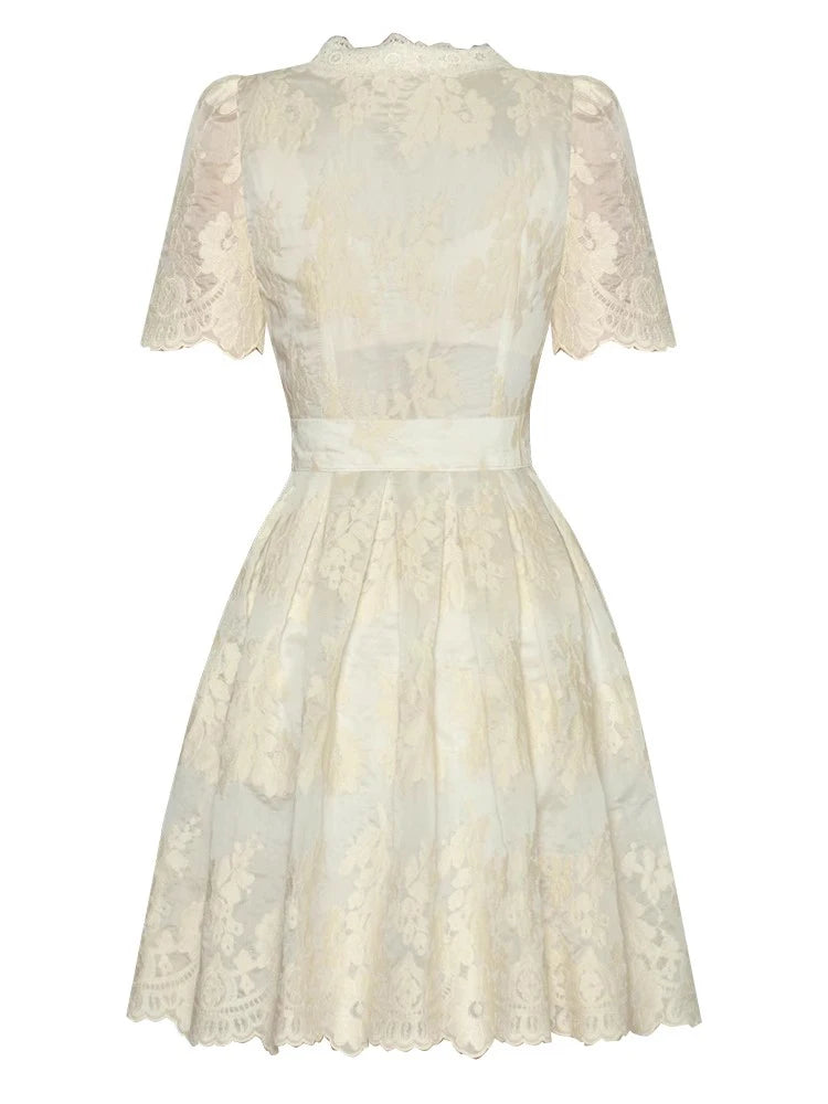 DRESS STYLE - SY1089-short dress-onlinemarkat-Ivory-XS - US 2-onlinemarkat