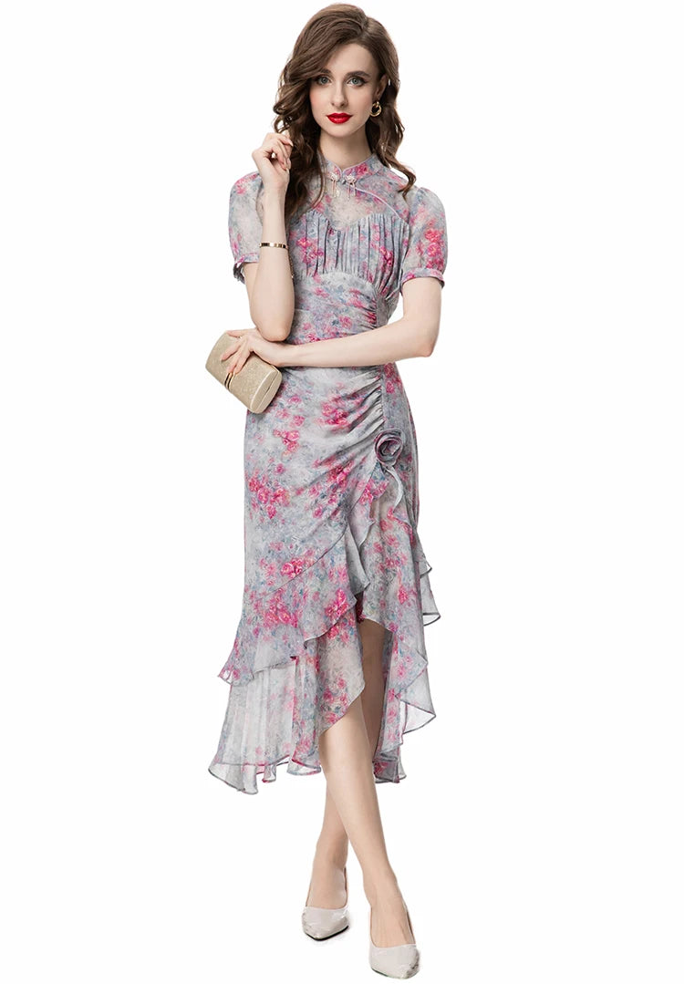 DRESS STYLE - SY1025-Midi Dress-onlinemarkat-Mixed Color-XS - US 2-onlinemarkat