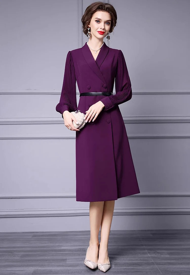 DRESS STYLE - SY1394-Midi Dress-onlinemarkat-Purple-S - US 4-onlinemarkat