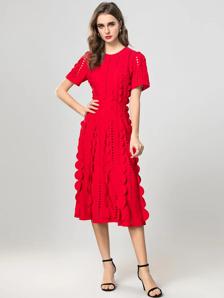 DRESS STYLE - SY1924-Midi Dress-onlinemarkat-XS - US 2-Red-onlinemarkat