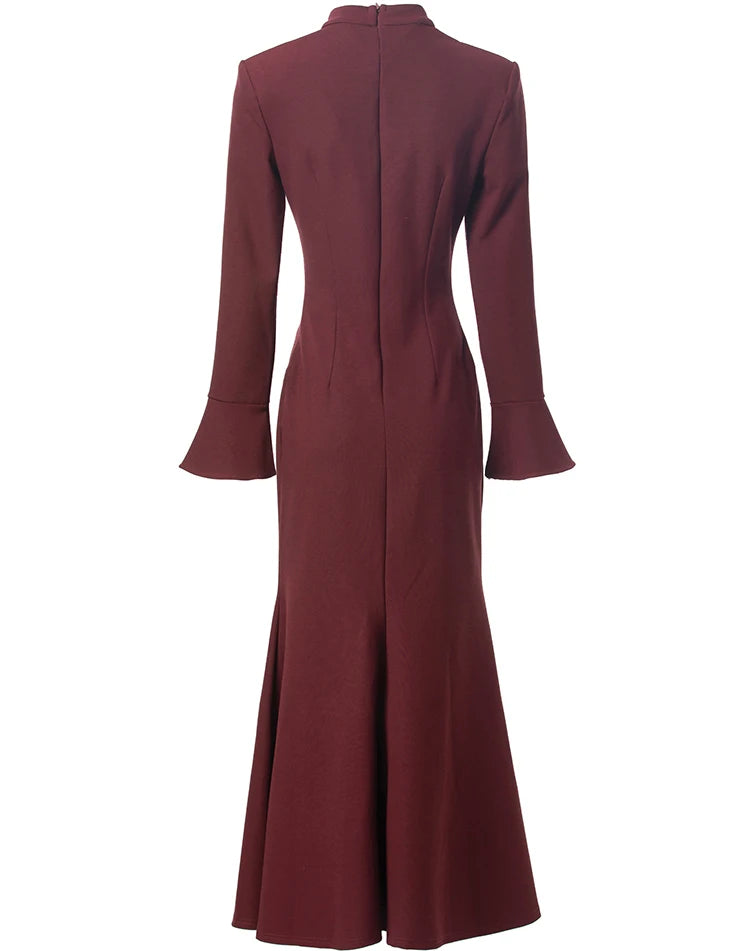 DRESS STYLE - SY1795-maxi dress-onlinemarkat-XS - US 2-Brown-onlinemarkat