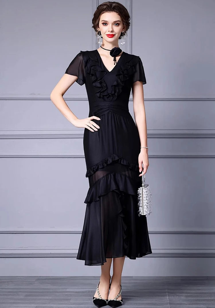 DRESS STYLE - SY1280-maxi dress-onlinemarkat-black-XS - US 2-onlinemarkat