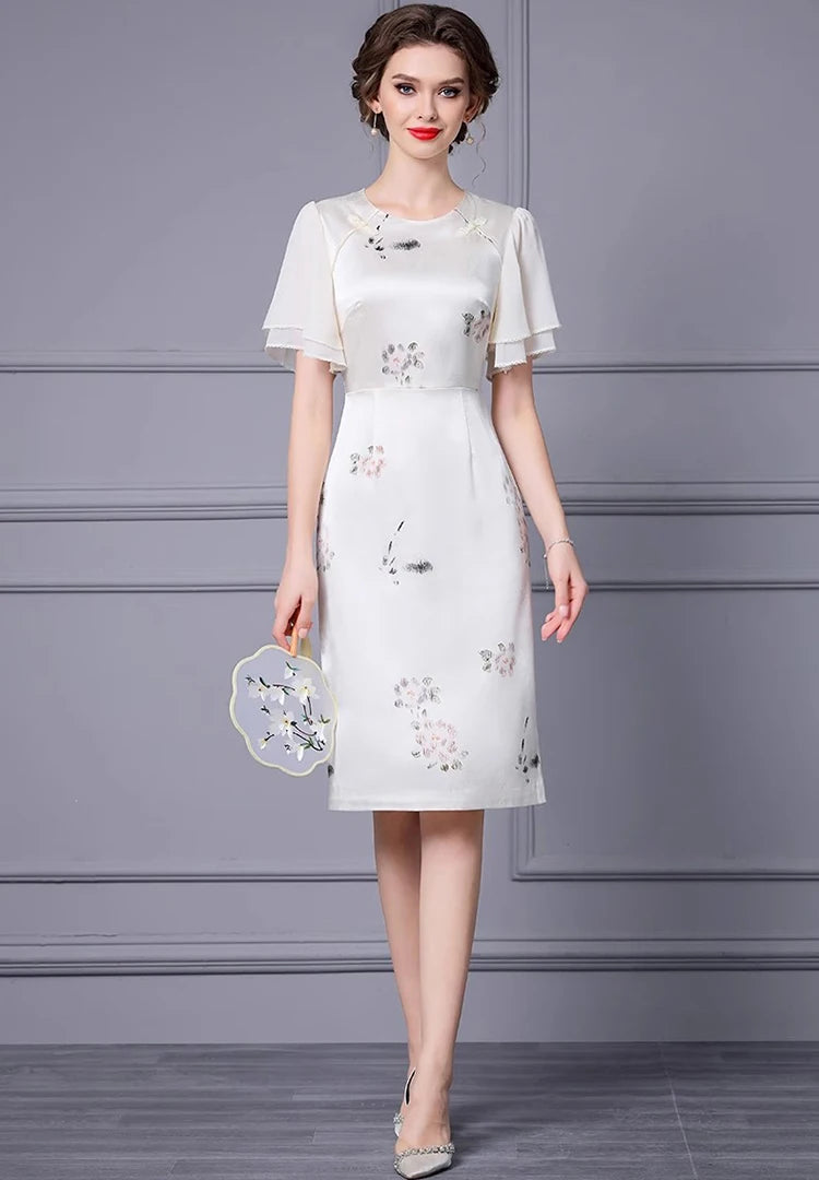 DRESS STYLE - SY1040-short dress-onlinemarkat-Ivory-XS - US 2-onlinemarkat