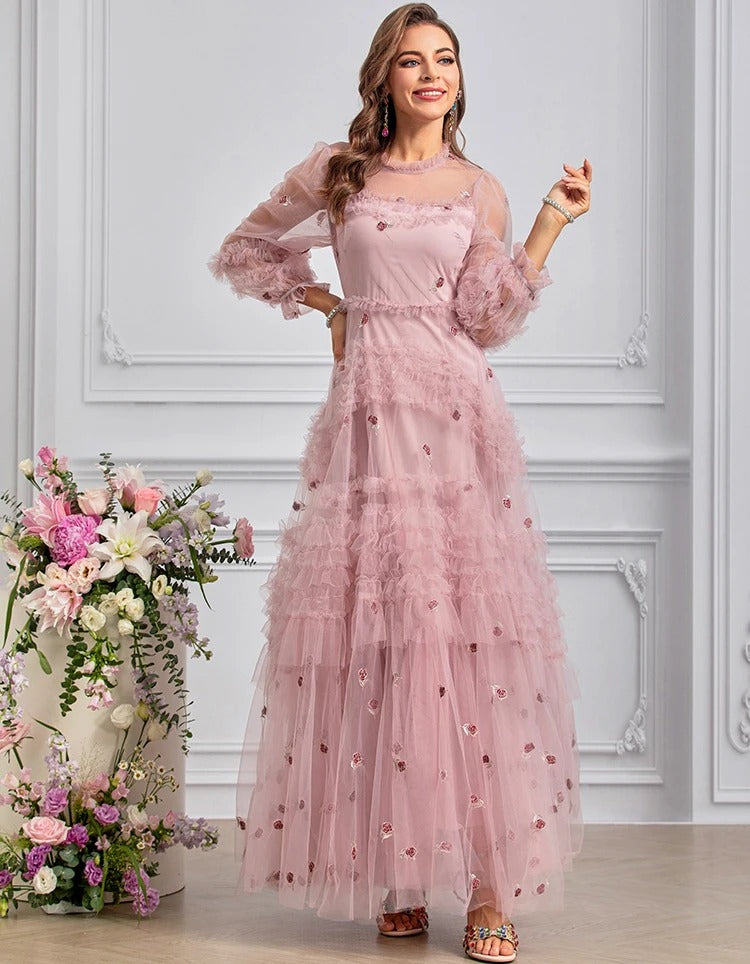 DRESS STYLE - SY1013-maxi dress-onlinemarkat-Pink-XS - US 2-onlinemarkat