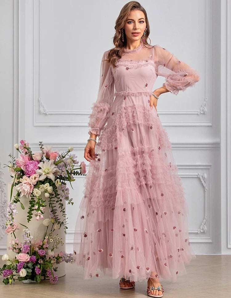 DRESS STYLE - SY1013-maxi dress-onlinemarkat-Pink-XS - US 2-onlinemarkat