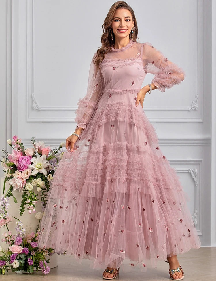 DRESS STYLE - SY1013-maxi dress-onlinemarkat-Pink-XS - US 2-onlinemarkat