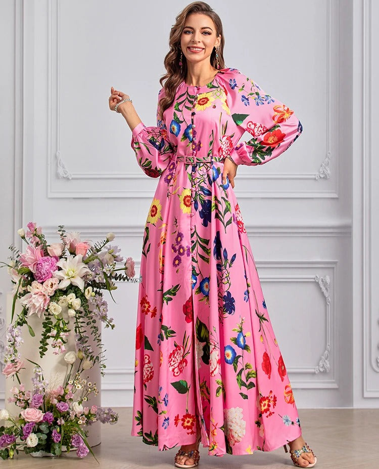 DRESS STYLE - SY1043-maxi dress-onlinemarkat-Pink-XS - US 2-onlinemarkat