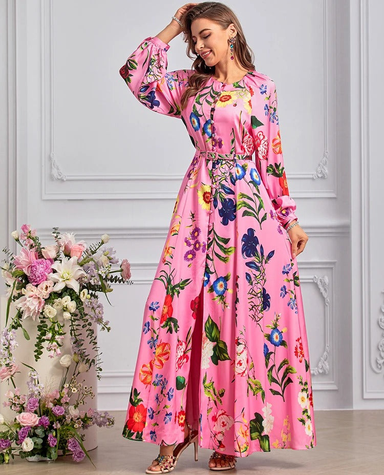 DRESS STYLE - SY1043-maxi dress-onlinemarkat-Pink-XS - US 2-onlinemarkat