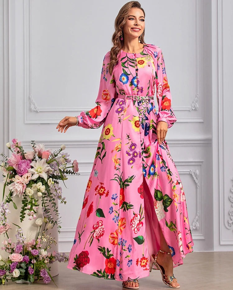 DRESS STYLE - SY1043-maxi dress-onlinemarkat-Pink-XS - US 2-onlinemarkat