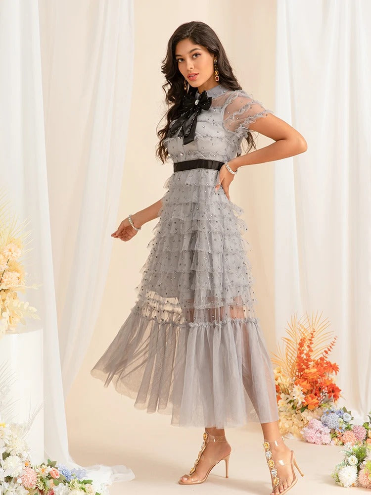 DRESS STYLE - SY1132-maxi dress-onlinemarkat-Gray-XS - US 2-onlinemarkat