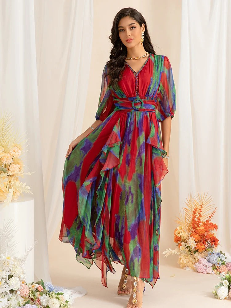 DRESS STYLE - SY1138-maxi dress-onlinemarkat-MULTI-XS - US 2-onlinemarkat