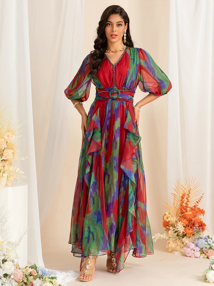 DRESS STYLE - SY1138-maxi dress-onlinemarkat-MULTI-XS - US 2-onlinemarkat