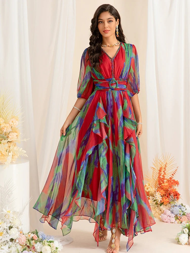 DRESS STYLE - SY1138-maxi dress-onlinemarkat-MULTI-XS - US 2-onlinemarkat