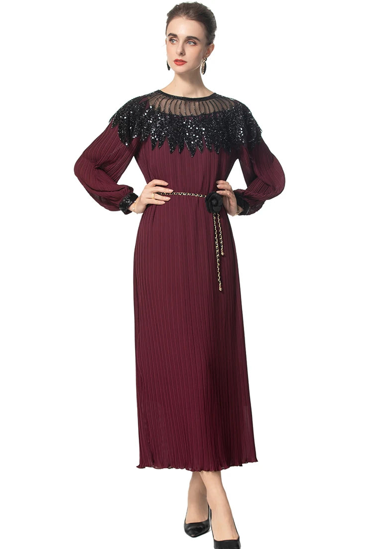 DRESS STYLE - SY1668-maxi dress-onlinemarkat-Claret-S - US 4-onlinemarkat