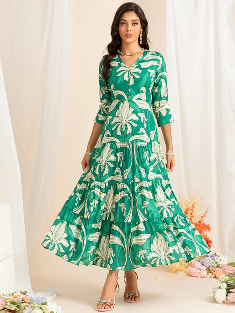 DRESS STYLE - SY1496-maxi dress-onlinemarkat-green-XS - US 2-onlinemarkat