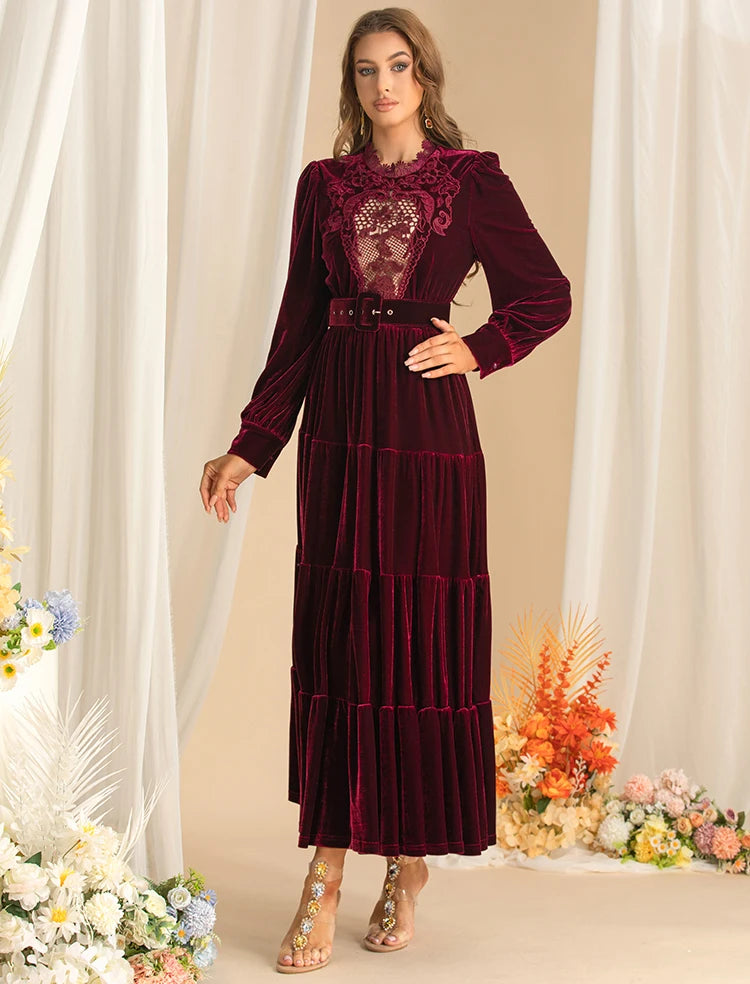 DRESS STYLE - SY1606-maxi dress-onlinemarkat-Claret-XS - US 2-onlinemarkat