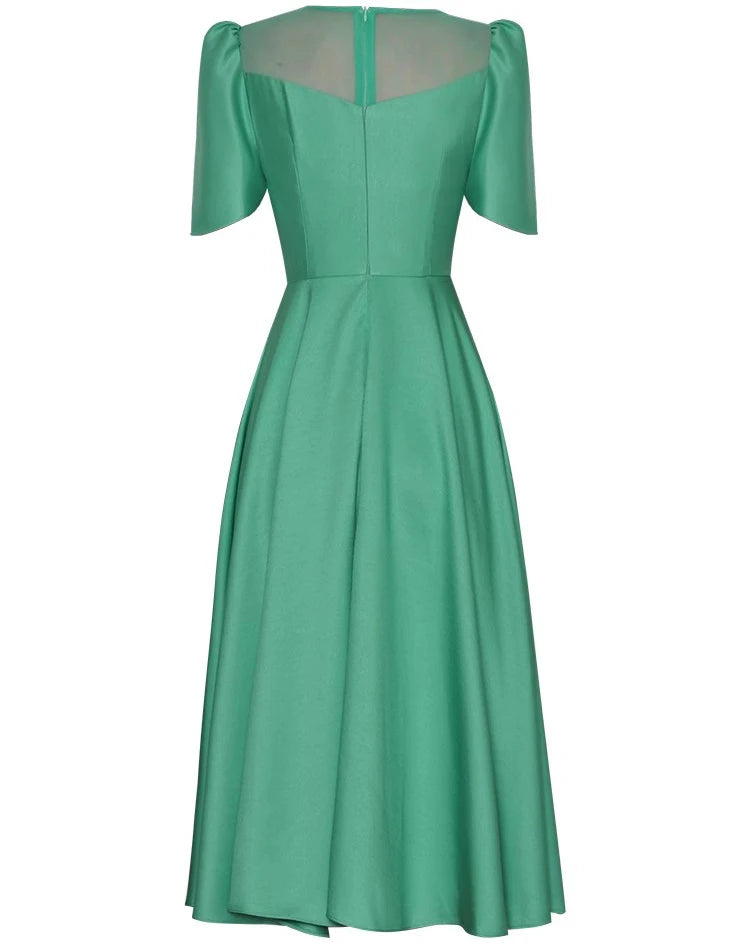 DRESS STYLE - SY920-Midi Dress-onlinemarkat-Green-XS - US 2-onlinemarkat