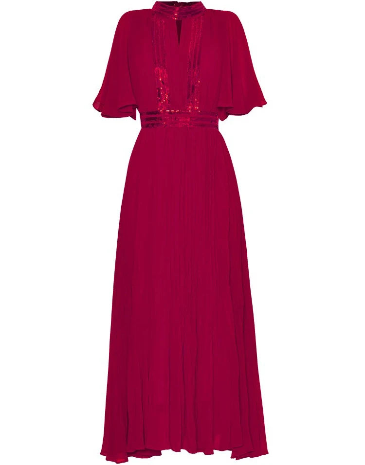 DRESS STYLE - SY1327-Midi Dress-onlinemarkat-Claret-XS - US 2-onlinemarkat