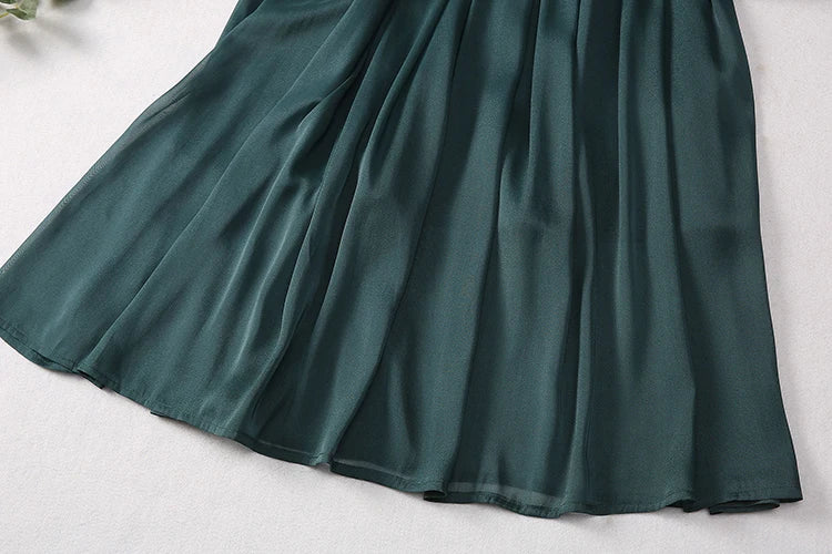 DRESS STYLE - SY1426-Midi Dress-onlinemarkat-Dark Green-XS - US 2-onlinemarkat