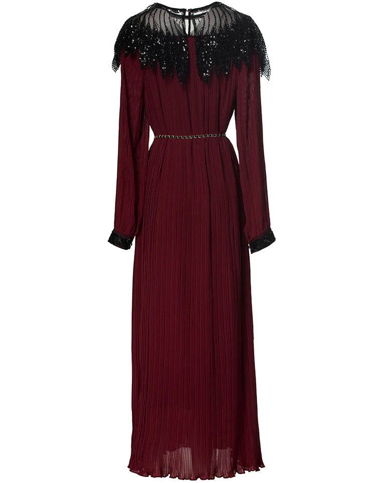 DRESS STYLE - SY1668-maxi dress-onlinemarkat-Claret-S - US 4-onlinemarkat